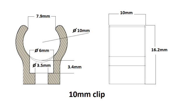 Snap-in 10mm open clip from BBG