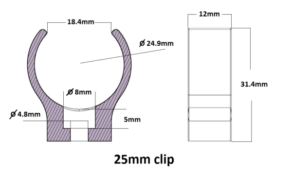 Heavy Duty Open Pipe/Conduit Clips | Snap-in Type | NylonCF | 10mm-15mm-20mm-25mm - Image 10