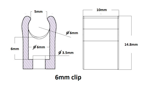 Heavy Duty Open Pipe/Conduit Single Clips | Snap-in Type | NylonCF | 6mm-8mm - Image 15